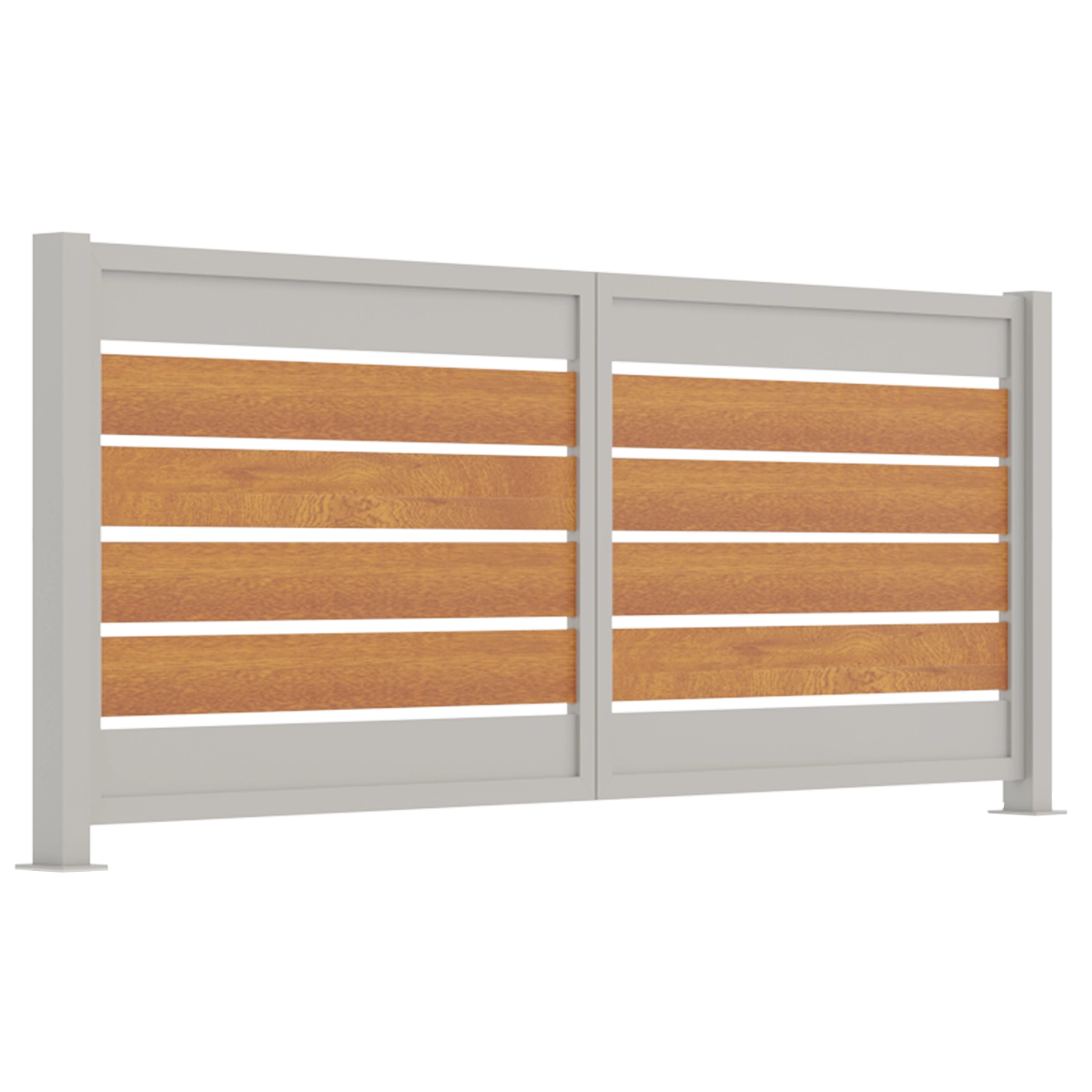 Bron Ogrodzenie aluminiowe B02AL POZIOME brama dwuskrzydłowa dr 1 szer.webp