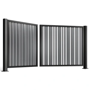 Dwuskrzydłowa brama aluminiowa B01AL PIONOWA Paleta RAL