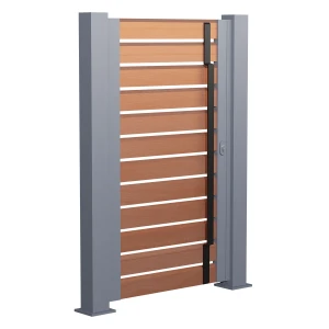Furtka aluminiowa B08AL ŻALUZJOWA PROSTA Drewnopodobna